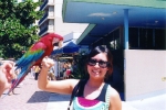 Lauren holding a parrot